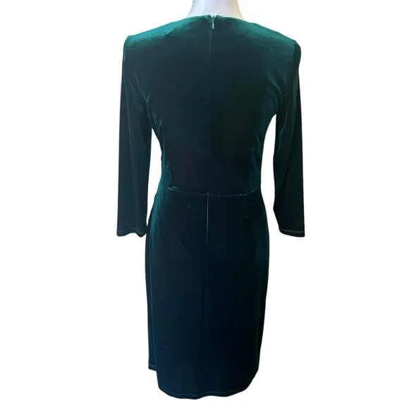 Eliza J Green Velvet Sheath Dress Size 6