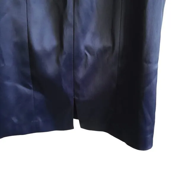 ELIZA J Ruched Front Deep V-Neck Midi Sheath Dress Navy Blue EJ0M9558 Women's 6