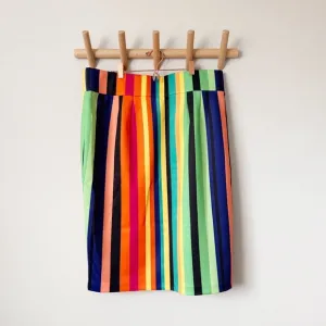 Eloquii Bright Stripes Neoprene Pencil Skirt