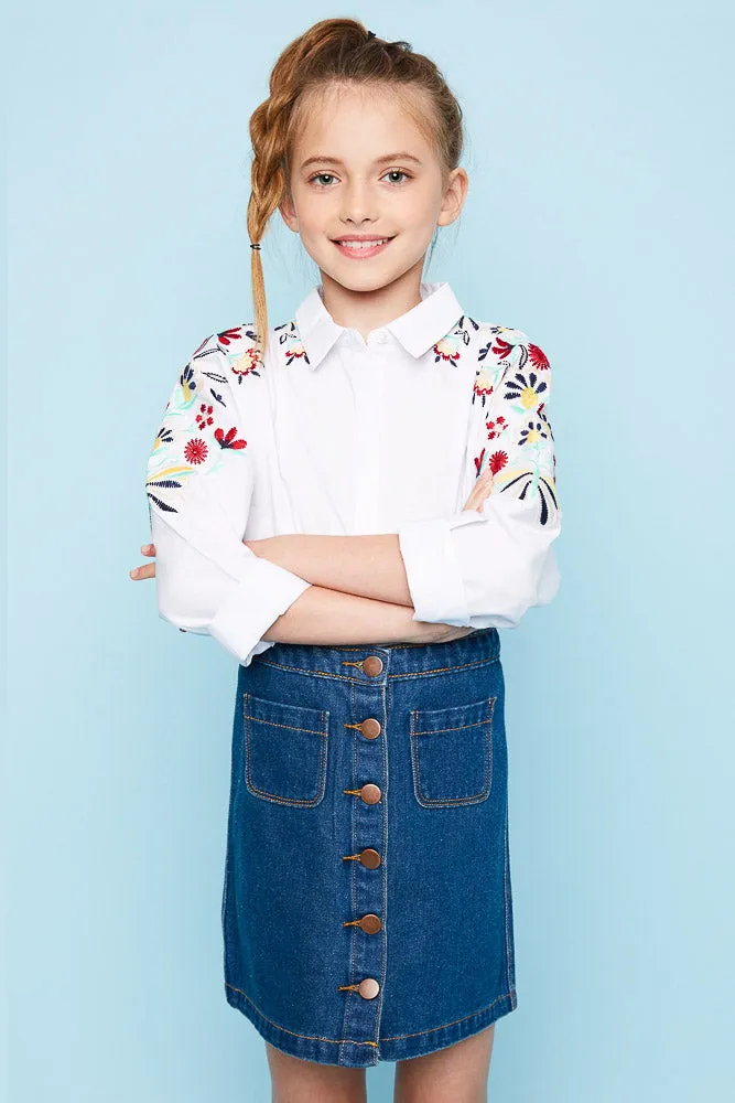 Embroidered Button Up Shirt