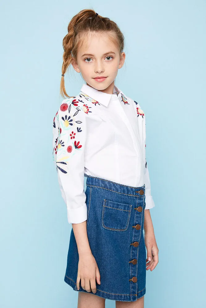 Embroidered Button Up Shirt