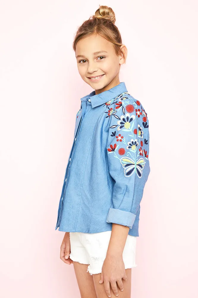 Embroidered Button Up Shirt