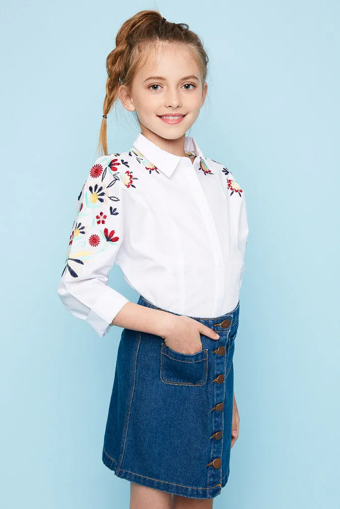 Embroidered Button Up Shirt