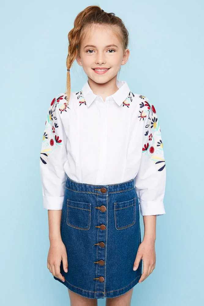 Embroidered Button Up Shirt