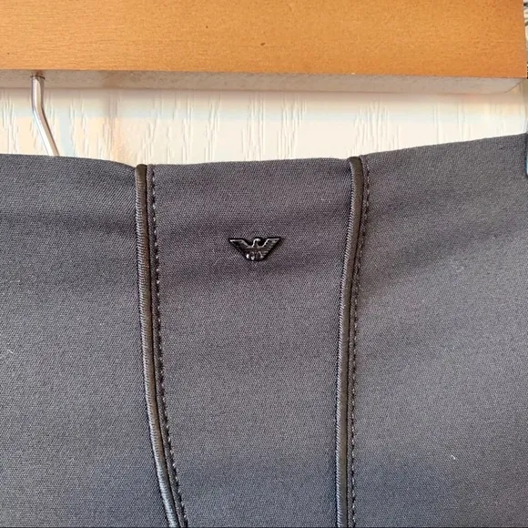 EMPORIO ARMANI Black Pencil Skirt with Piping—SZ 4