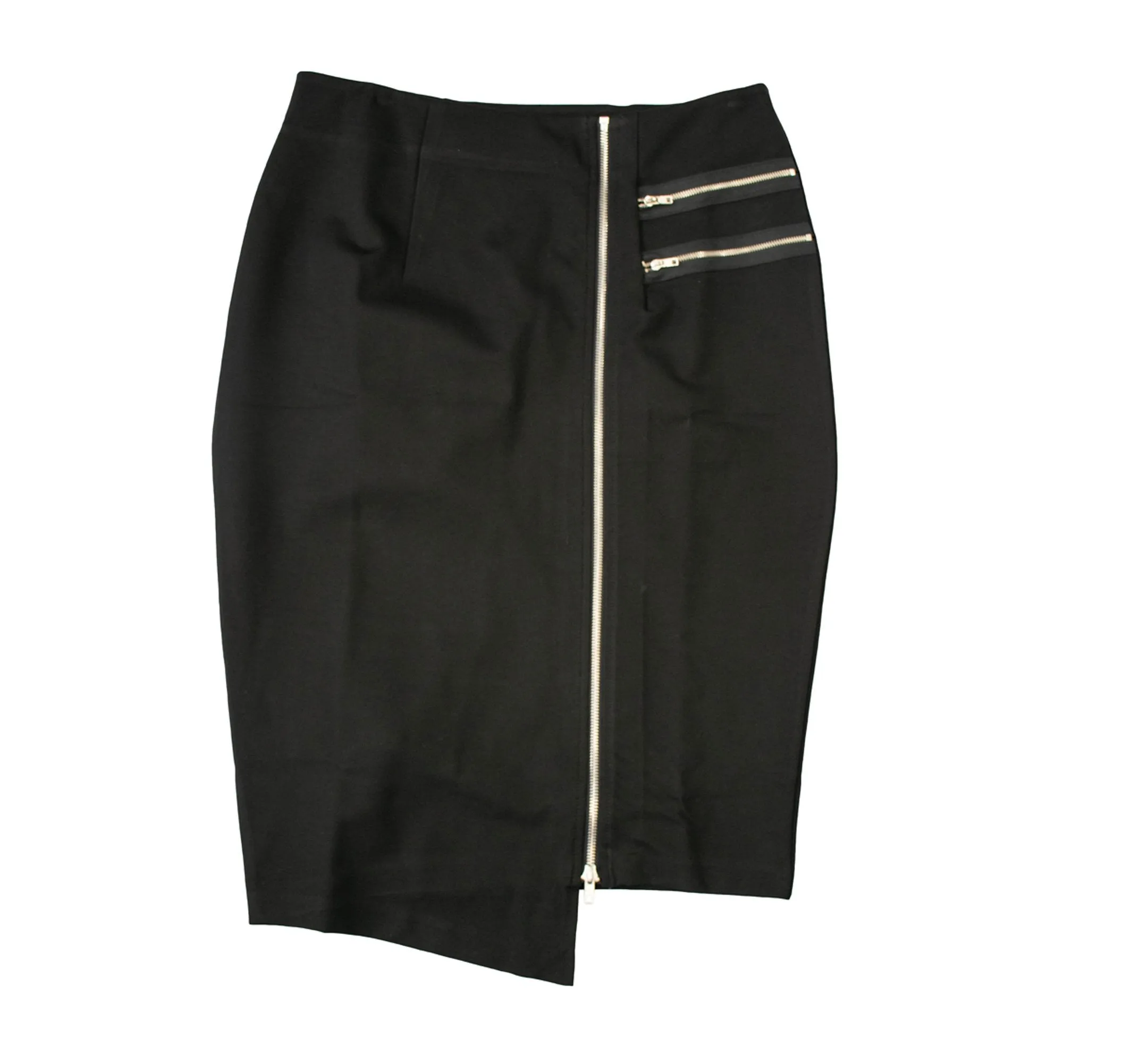 English Italian Hip Curvy Black Pencil Skirt