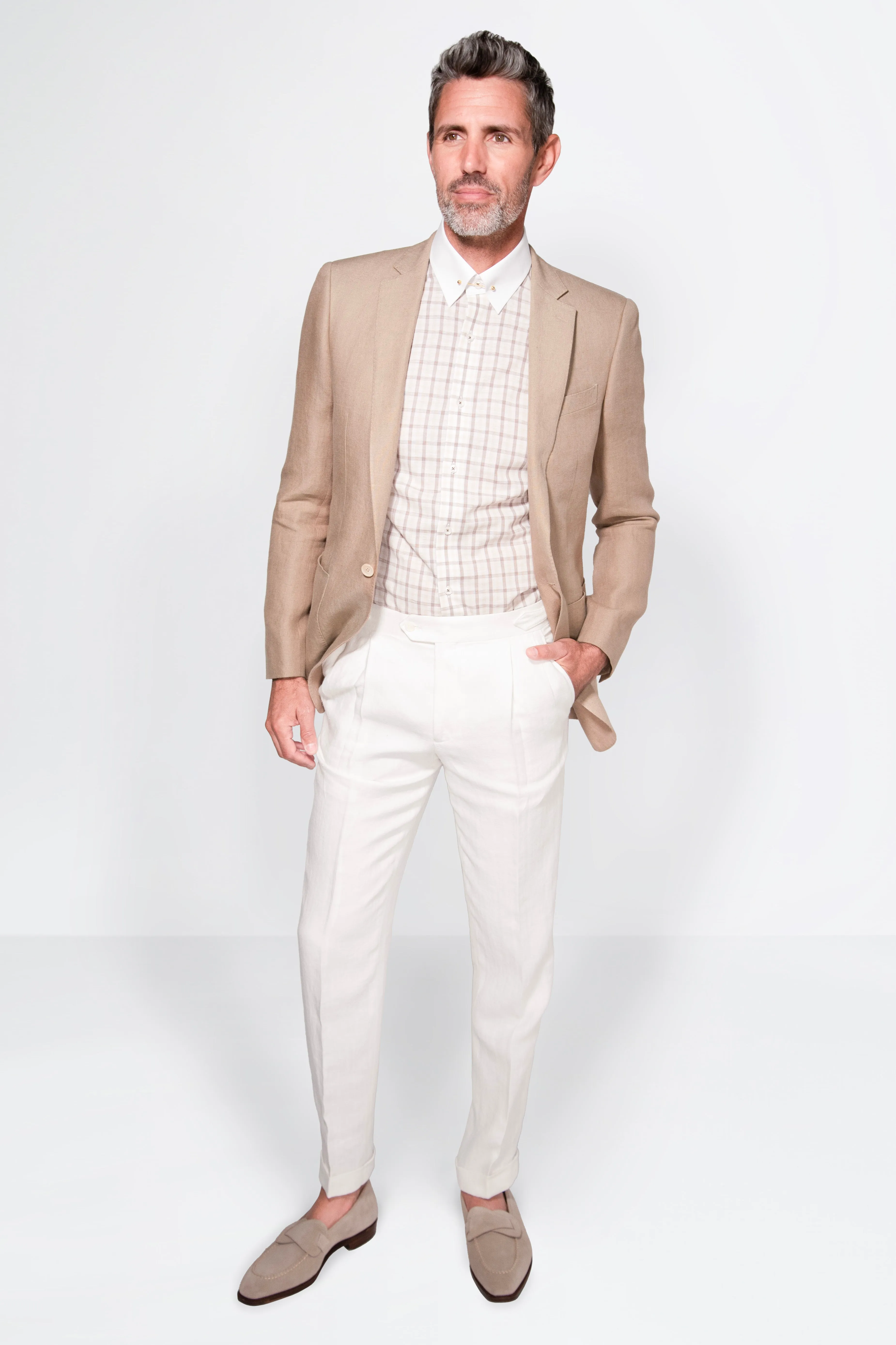 English Solid Linen Blazer