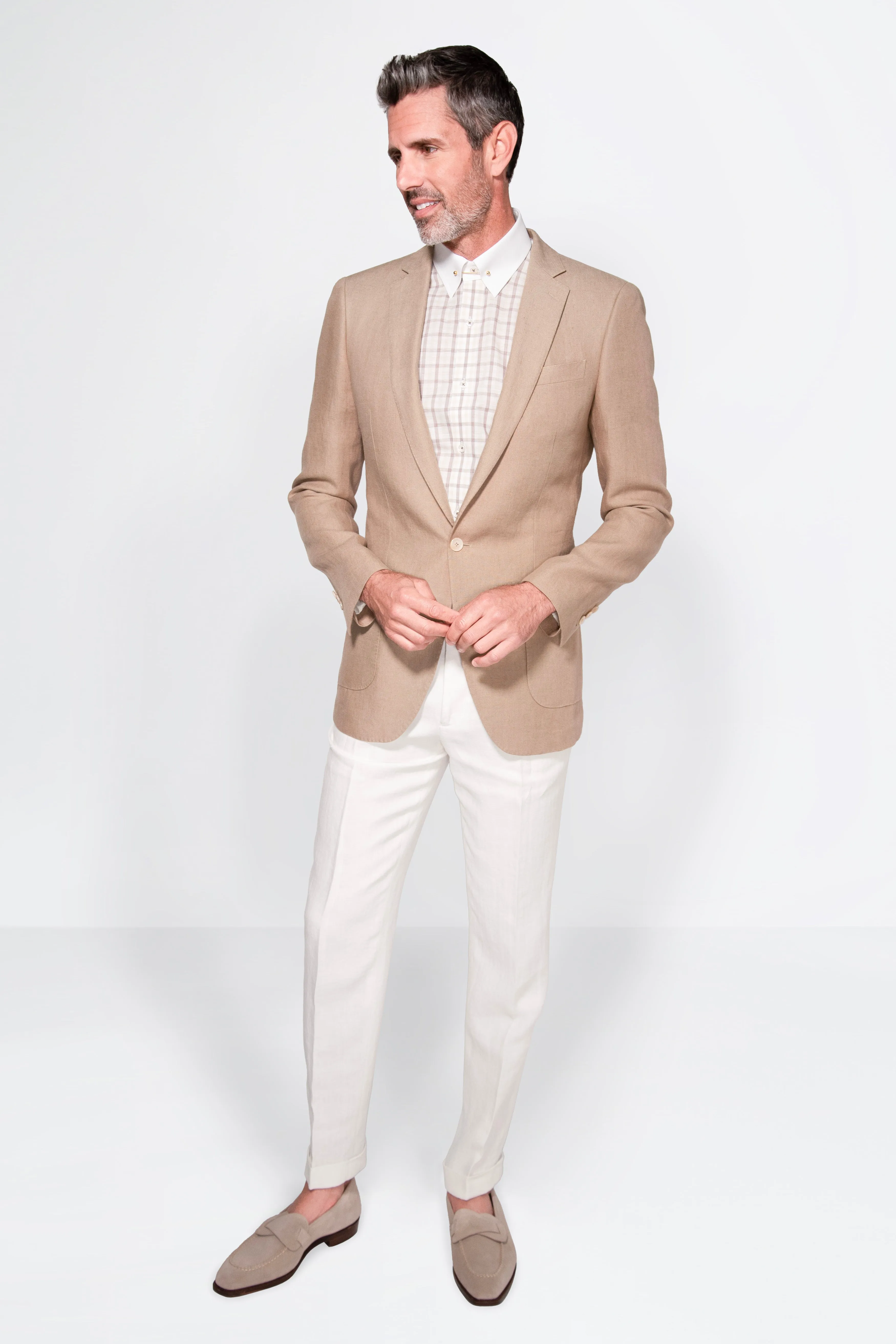 English Solid Linen Blazer