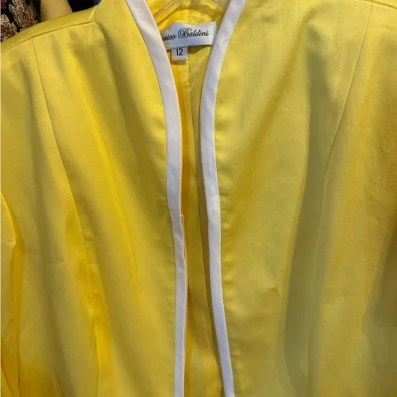 Enrico Baldini Yellow Blazer &amp; Skirt Set 12 NWT
