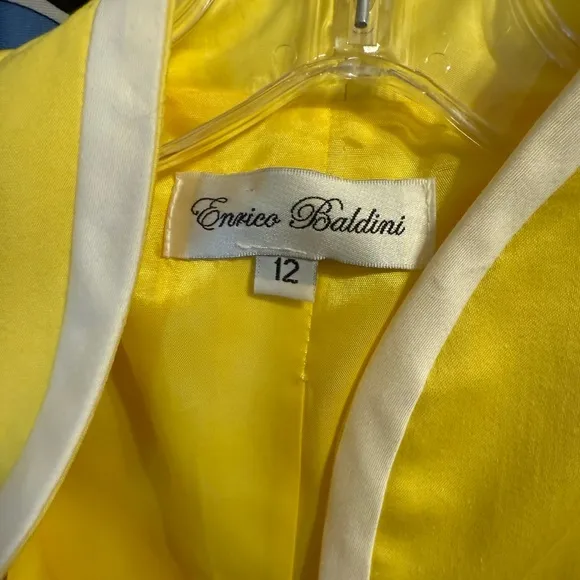 Enrico Baldini Yellow Blazer &amp; Skirt Set 12 NWT