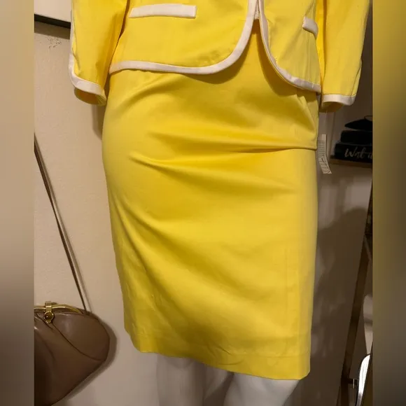 Enrico Baldini Yellow Blazer &amp; Skirt Set 12 NWT