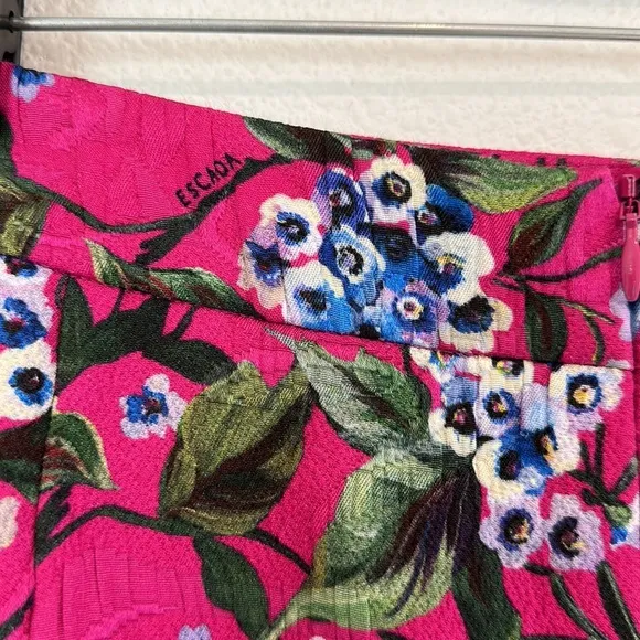 Escada Floral Pink Knee Length Skirt