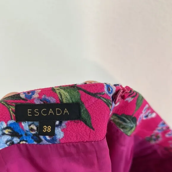 Escada Floral Pink Knee Length Skirt