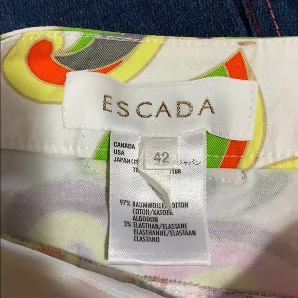 Escada Multi Colored A Line Pencil Skirt