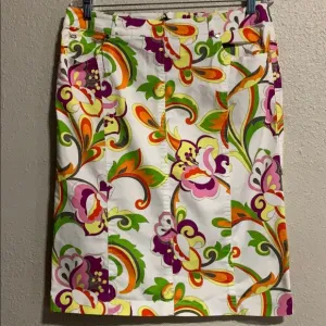 Escada Multi Colored A Line Pencil Skirt