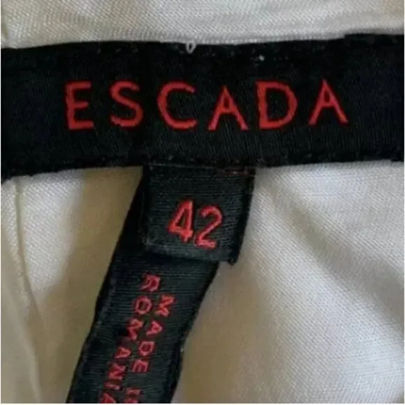 Escada Off-White Pencil Fully Lined Skirt Size EU 42