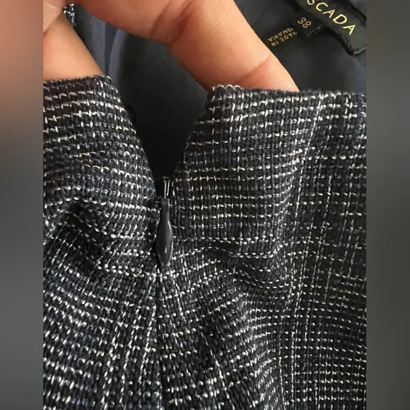 Escada Tweed Career Pencil Cut  Style Cotton Blend Lined Skirt size US M EU 38