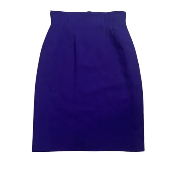 Escada wool purple pencil skirt size 40 lined office career
