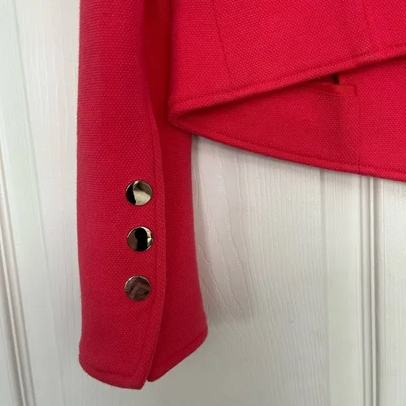 {Etcetera} Moto Blazer Knit Jacket in Coral - Women's 2