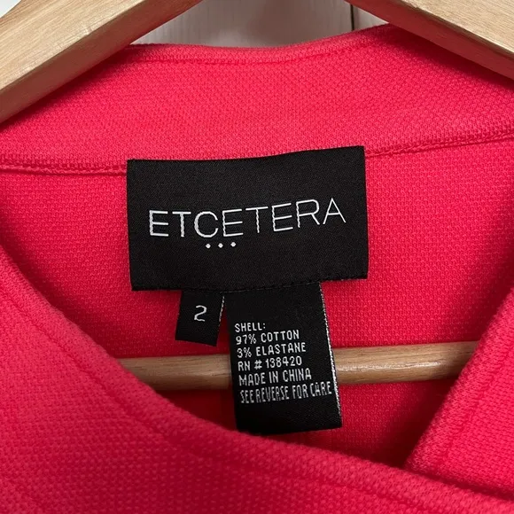 {Etcetera} Moto Blazer Knit Jacket in Coral - Women's 2