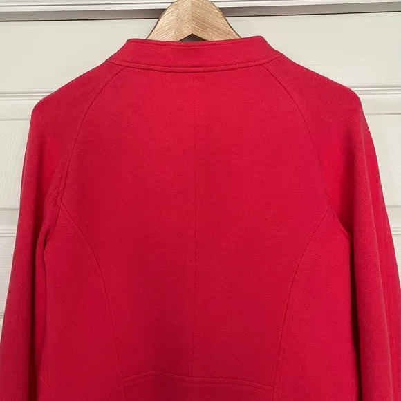 {Etcetera} Moto Blazer Knit Jacket in Coral - Women's 2