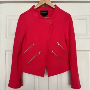 {Etcetera} Moto Blazer Knit Jacket in Coral - Women's 2