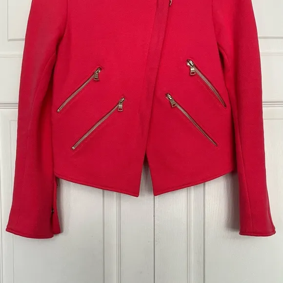 {Etcetera} Moto Blazer Knit Jacket in Coral - Women's 2