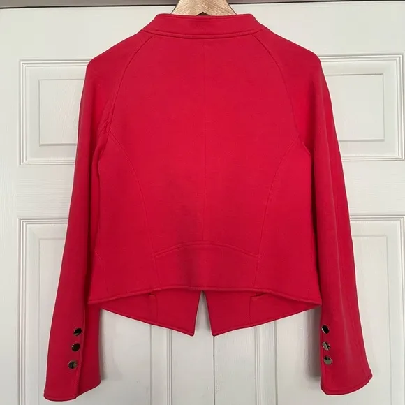 {Etcetera} Moto Blazer Knit Jacket in Coral - Women's 2