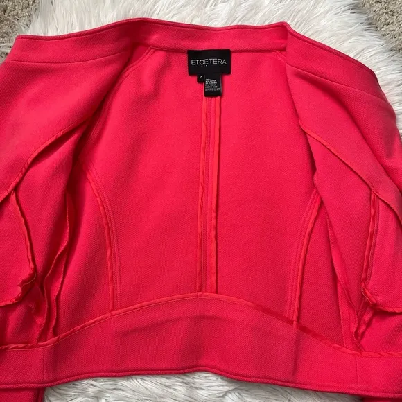 {Etcetera} Moto Blazer Knit Jacket in Coral - Women's 2