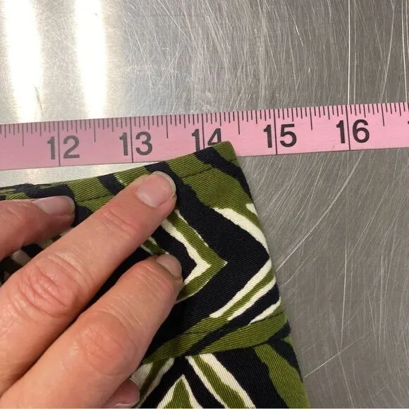 ETCETERA Chevron Print Olive Black Pencil Skirt