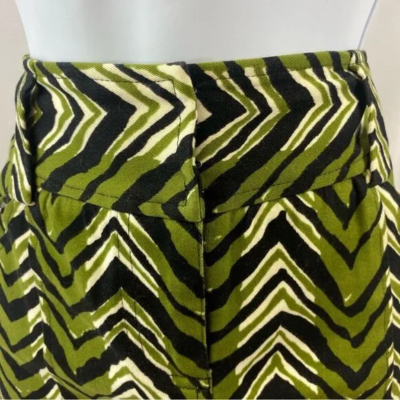 ETCETERA Chevron Print Olive Black Pencil Skirt