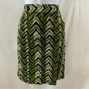 ETCETERA Chevron Print Olive Black Pencil Skirt