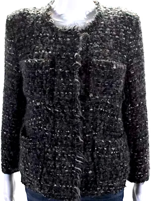 Etoile Isabel Marant Paris. Gray Wool Tweed Long Sleeve Blazer Jacket