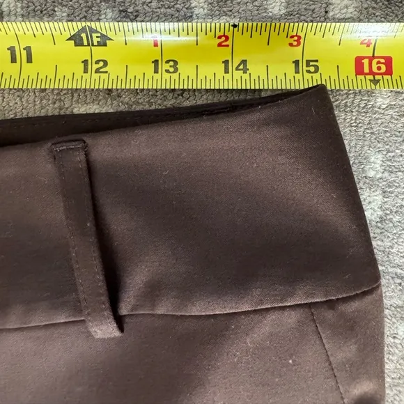 EUC Express Brown Pencil Skirt Lined Wide Waist Band Back Slit
