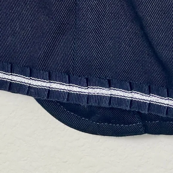 EUC J Crew Schoolboy Blazer Jacket Navy Cotton Ruffle White Trim  Size 6