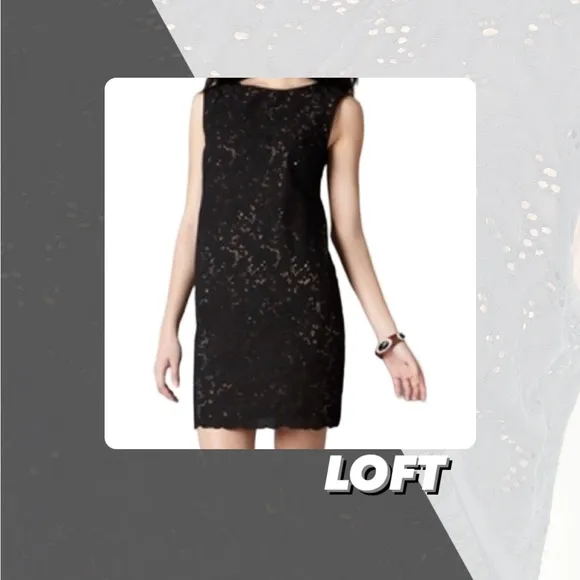 EUC Loft Eyelet Sheath Dress