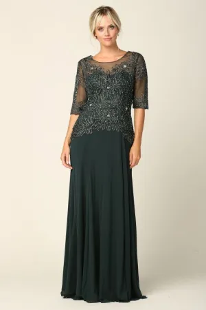 Eva Size 3XL 5222 Hunter Green Mother of Bride Dress