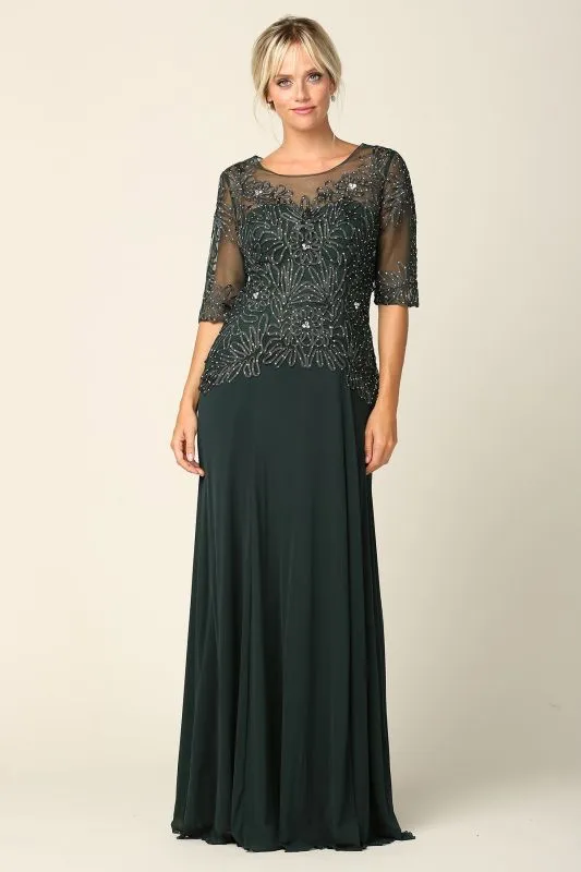 Eva Size 3XL 5222 Hunter Green Mother of Bride Dress