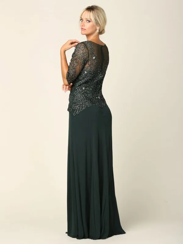 Eva Size 3XL 5222 Hunter Green Mother of Bride Dress