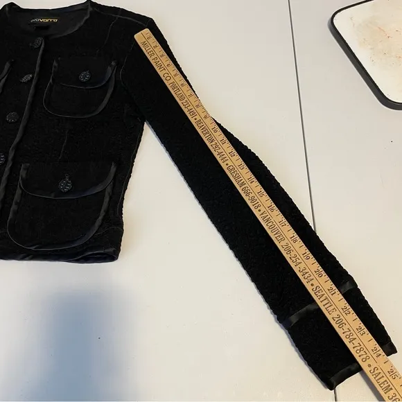 Eva Varro Jacket Blazer Size Medium Made In USA Black
