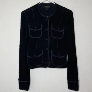 Eva Varro Jacket Blazer Size Medium Made In USA Black