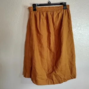 Everlane linen pull on pocket knee length skirt sz S