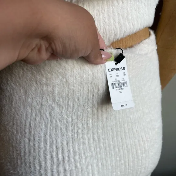 Express NWT Fuzzy Fur Sweater Pencil Skirt with matching top