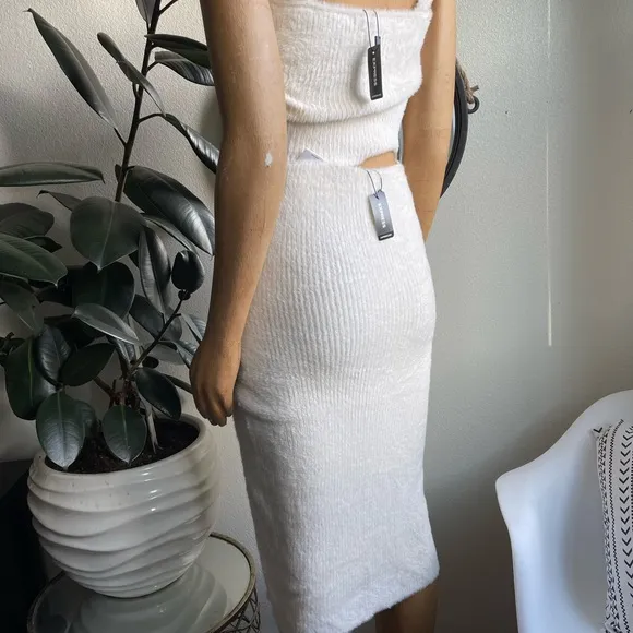 Express NWT Fuzzy Fur Sweater Pencil Skirt with matching top