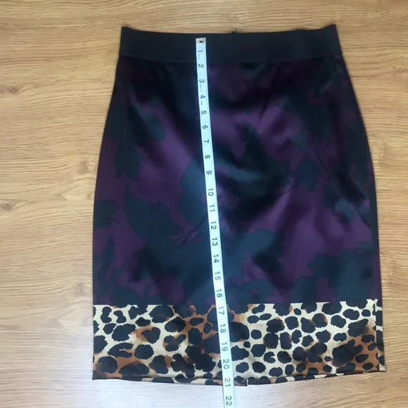 Express Purple Black and Leopard Skirt size 4 New