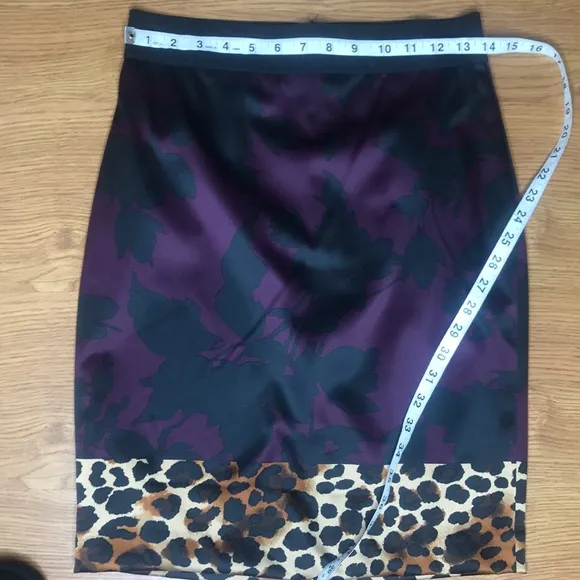 Express Purple Black and Leopard Skirt size 4 New