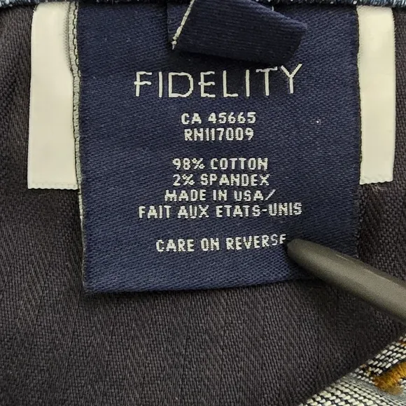 Fidelity Denim Dark Vintage Button Front Pencil Jean Skirt Size 0 24 XS