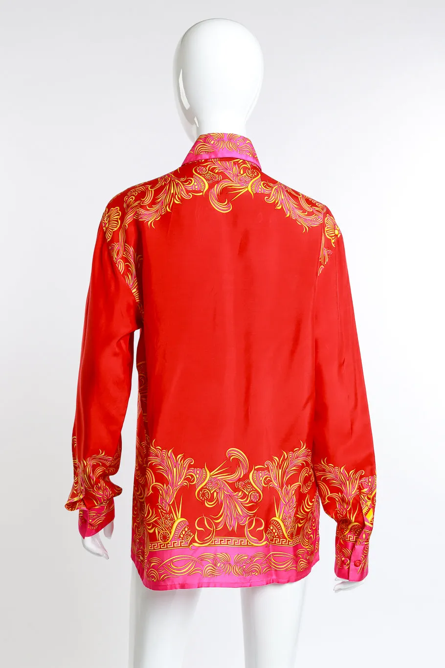 Filigree Greek Key Print Blouse