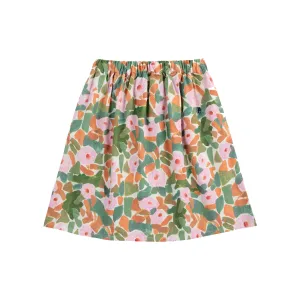 Floral All Over Woven Midi Skirt