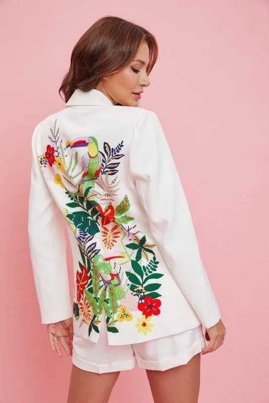FLORAL BLAZER WITH SHORTS